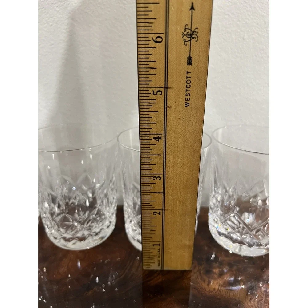 Set of 4 Vintage Waterford Crystal Lismore 5oz Round Cut Bottom Tumbler 3.5